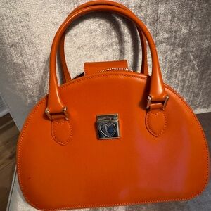Moschino vintage leather Handbag top handle or shoulder.